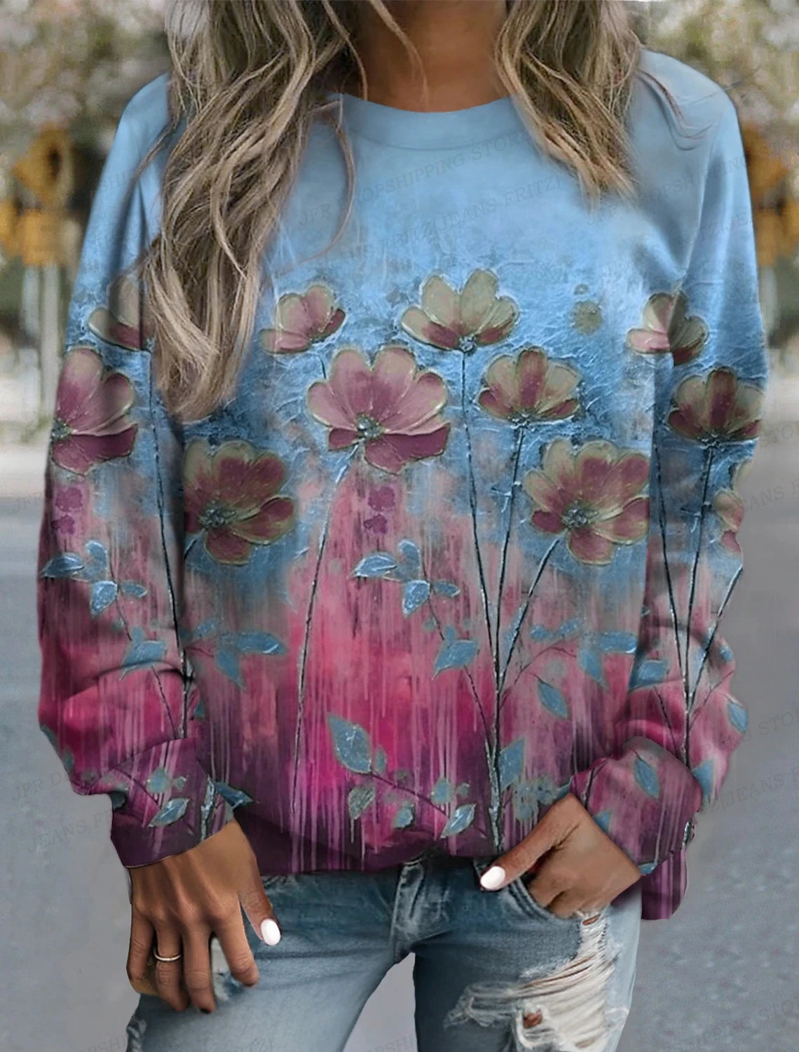 Floral Vibe Oversized Hoodie
