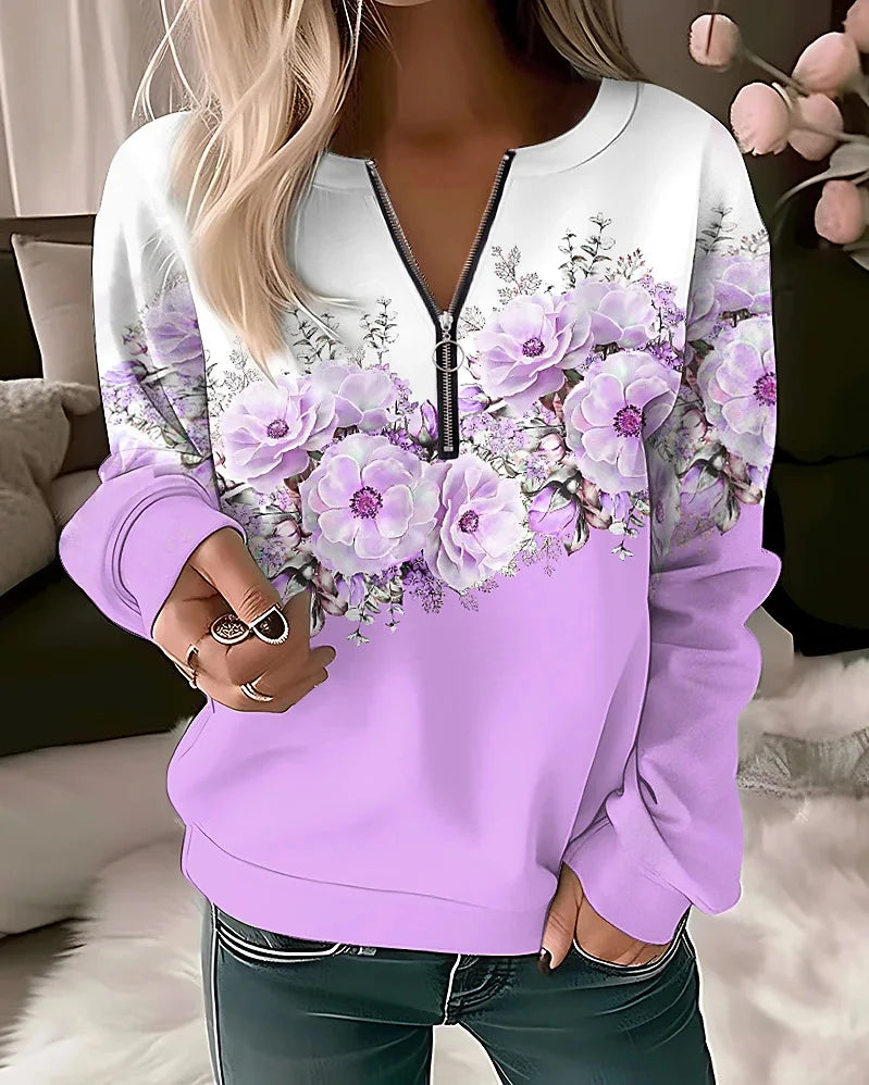 Bloom Street Oversized Zip Hoodie