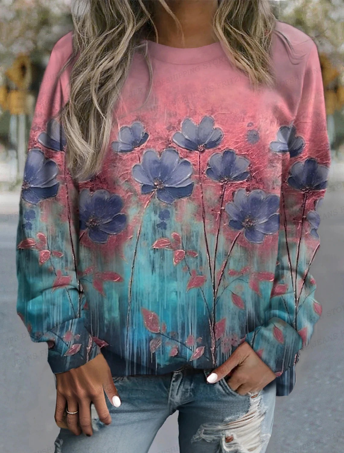 Floral Vibe Oversized Hoodie